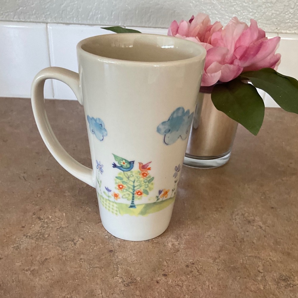 Natural Life Mother Is A Friend Tall Ceramic Latte Mug Garden Birds MUG018